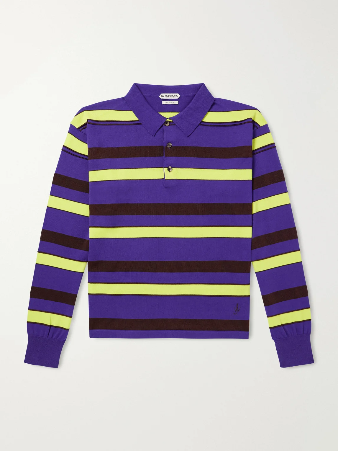 Rugby Striped Cotton-Blend Polo Shirt - 1