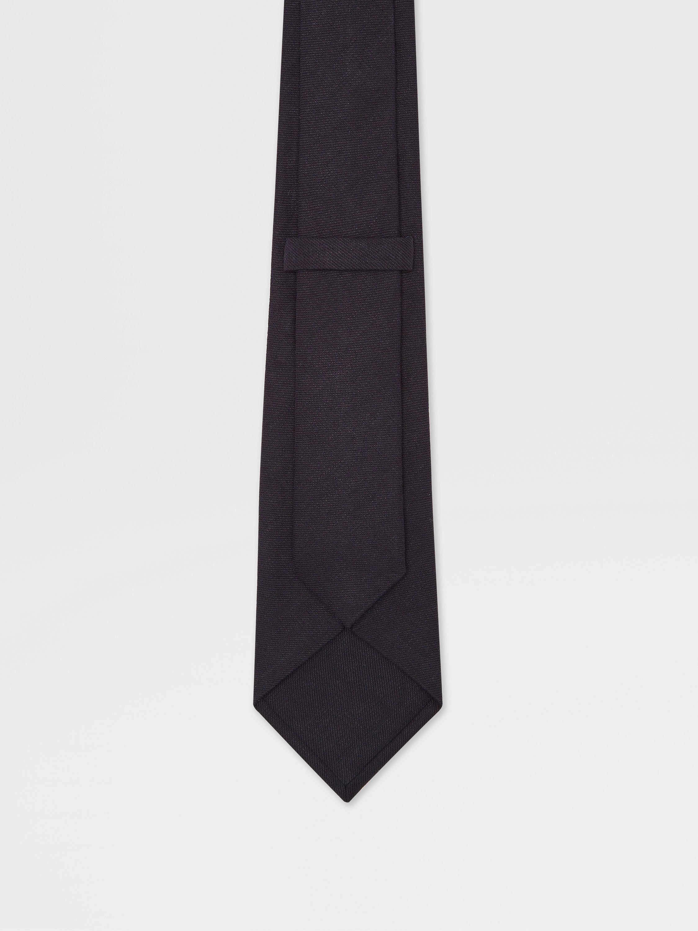 DARK BLUE LINEN TIE - 3