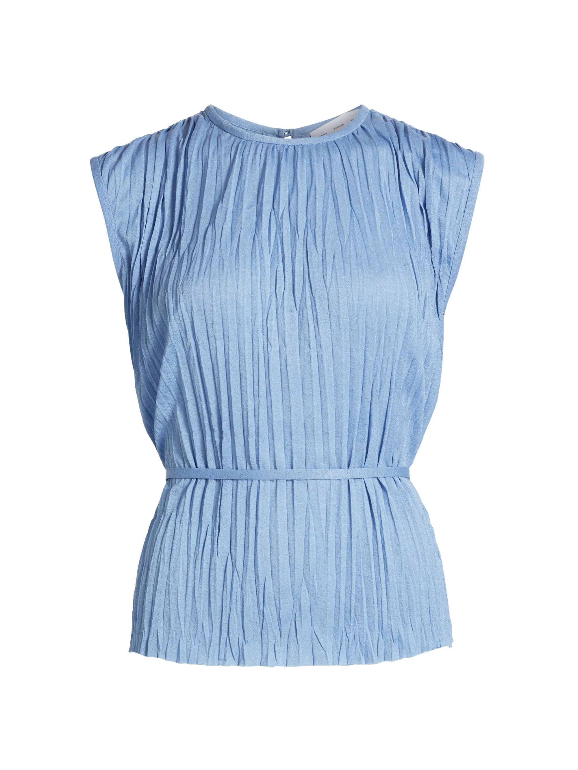 Women's Lyra Pleated Jersey Sleeveless Top - Pool - 1