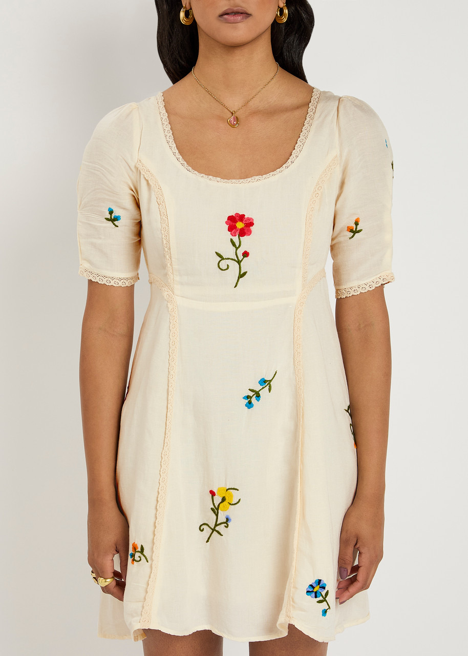 Rixo Marne Floral-embroidered Woven Mini Dress - 2