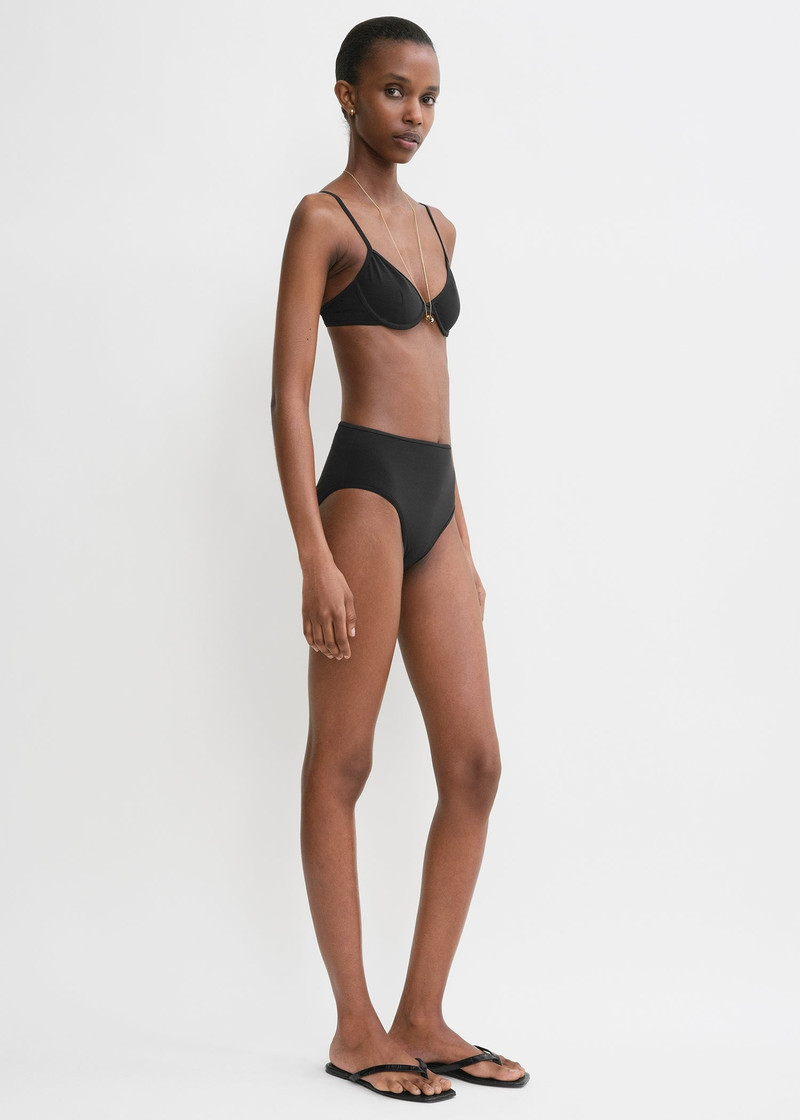 Totême Half-cup bikini top black outlook