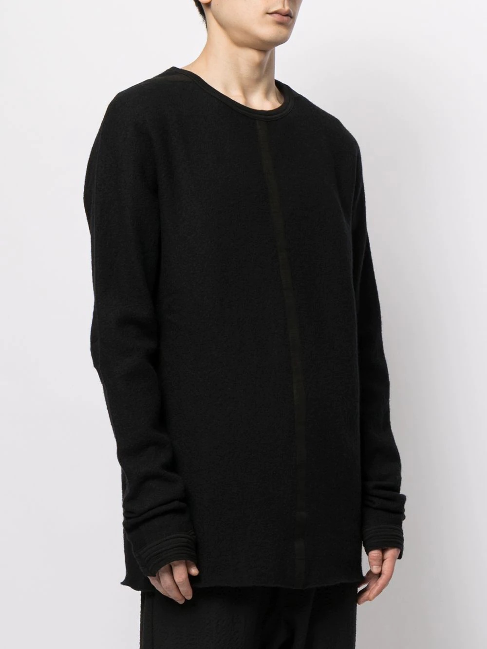 raw-cut edge wool sweatshirt - 3