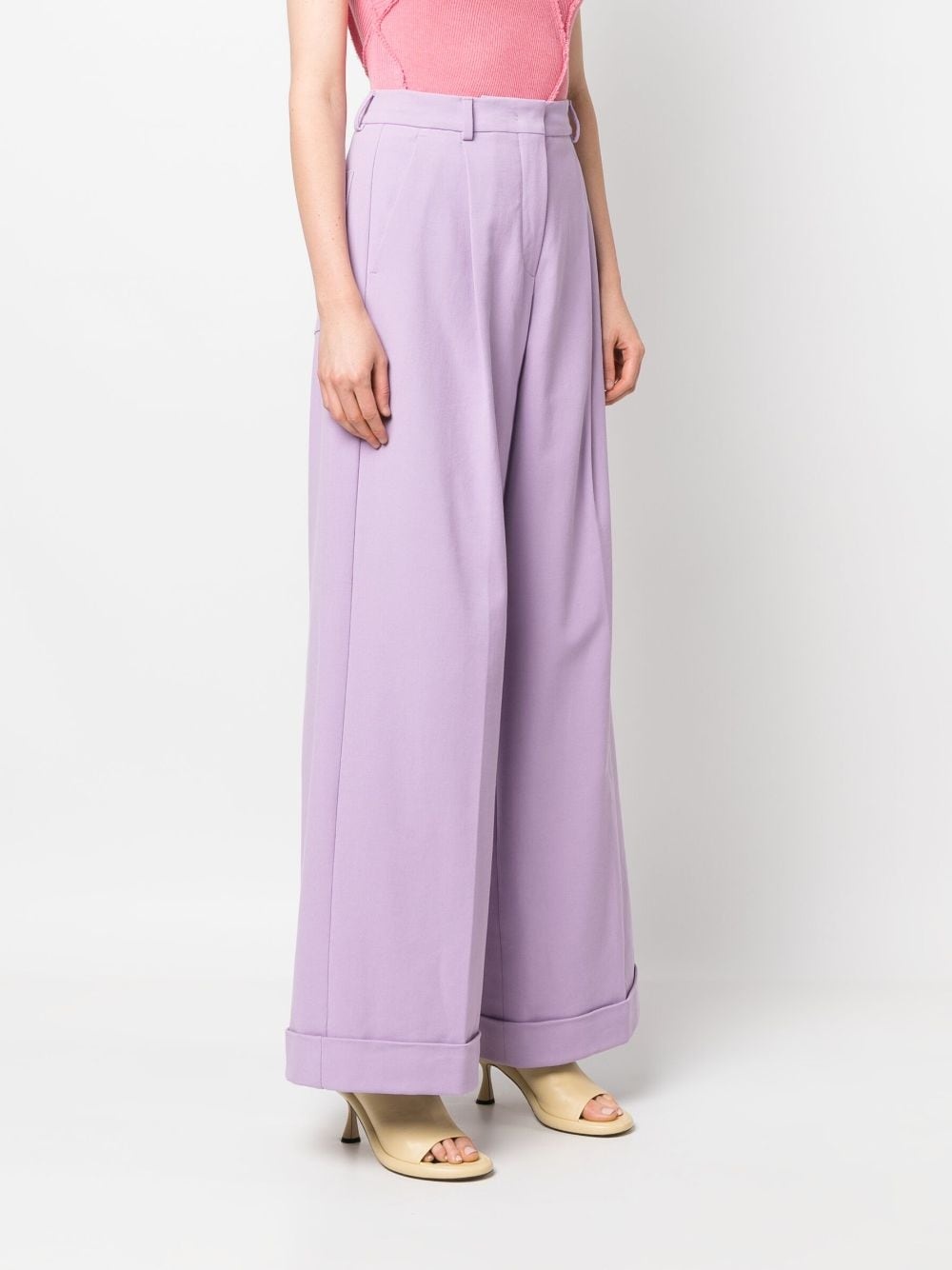 high-waisted wide-leg trousers - 3