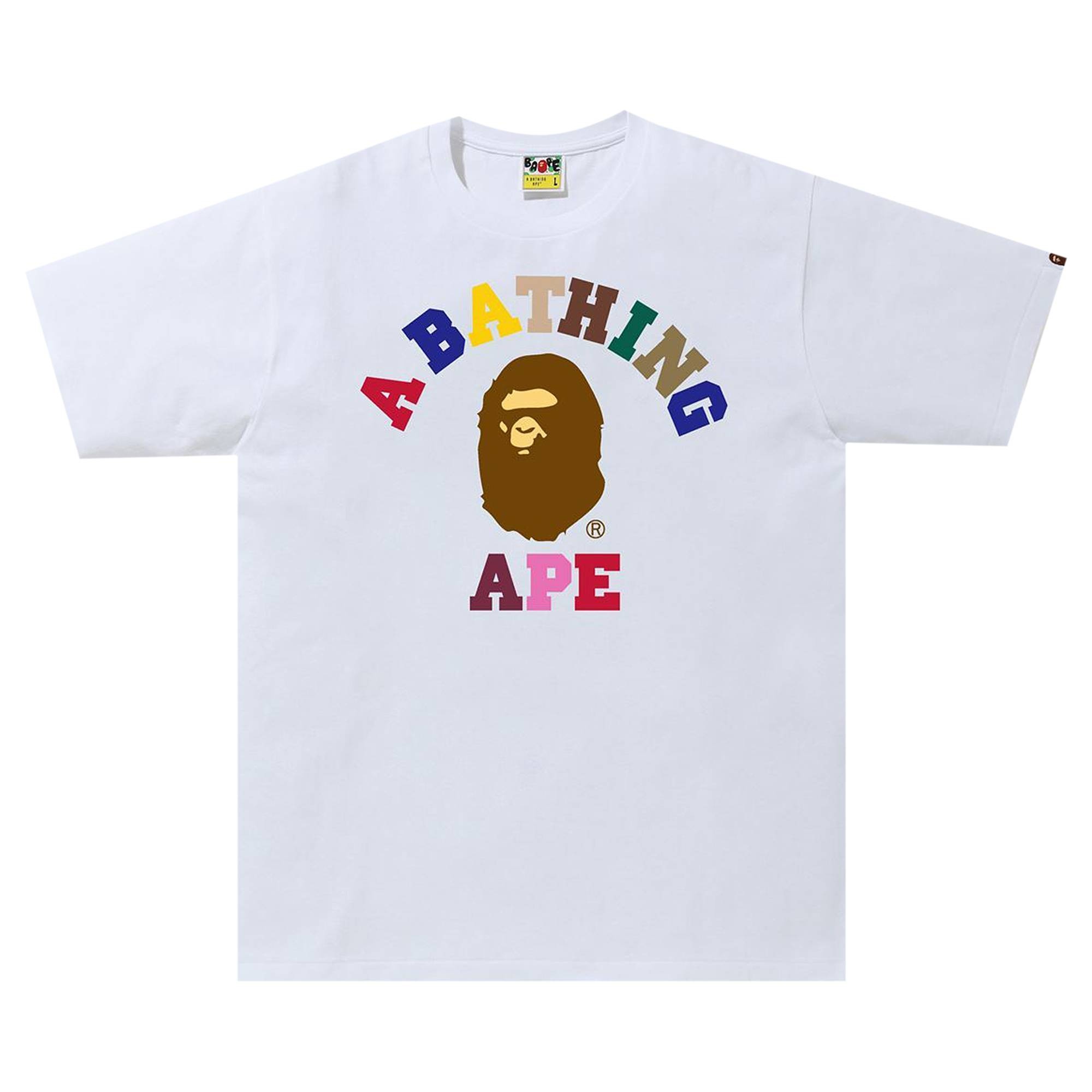 BAPE Colors College Tee 'White' - 1