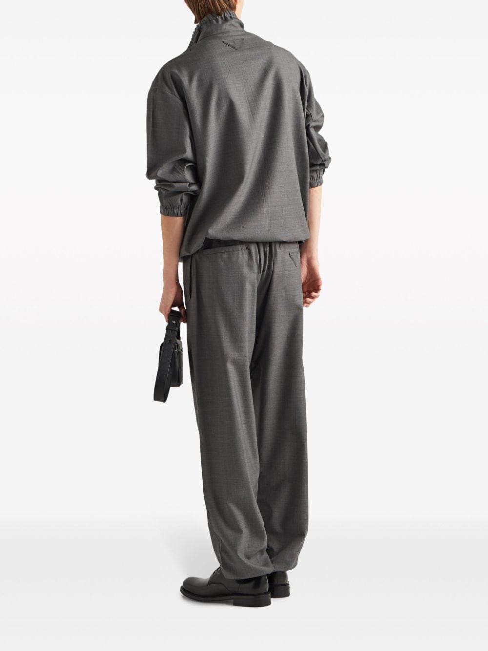 high-neck wool bomber jacket - 3