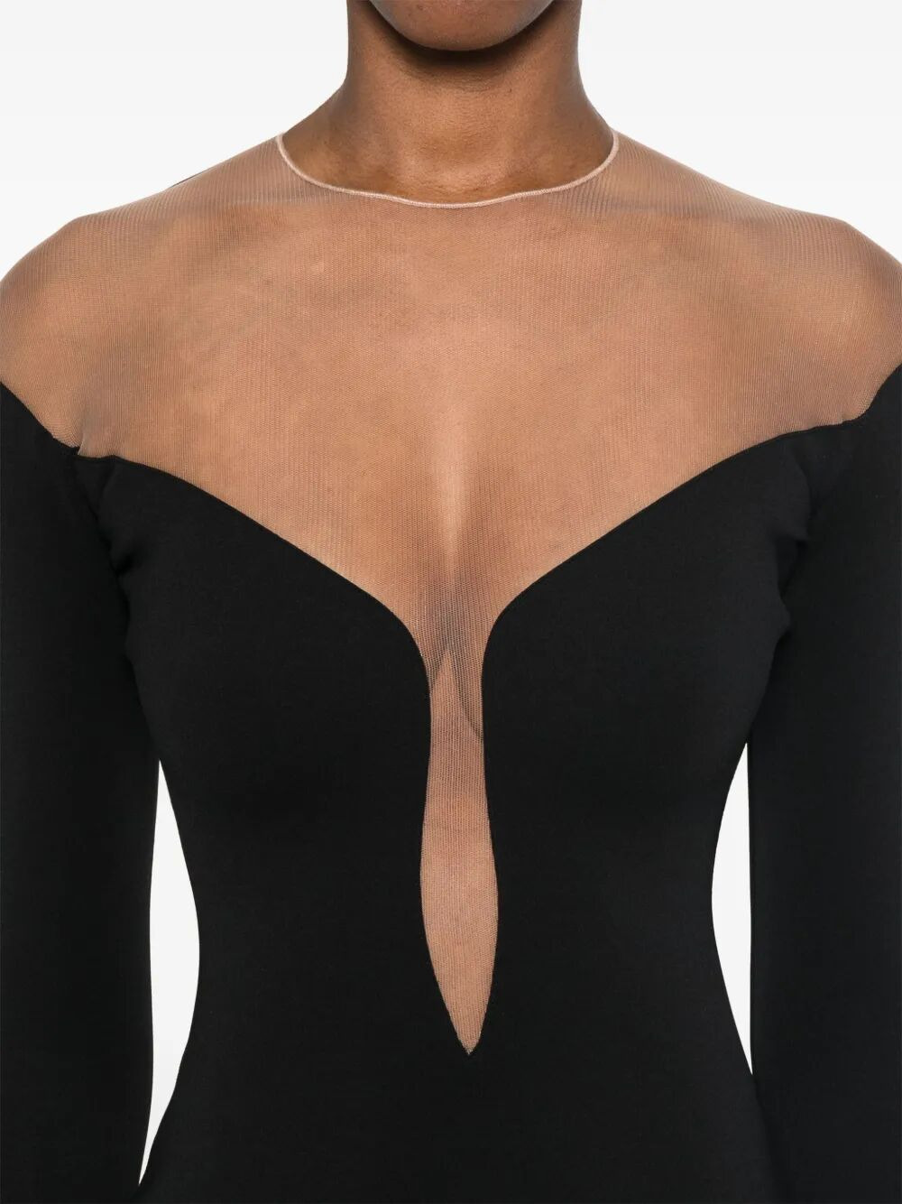 Mugler Women Deep Neck Fit Midi Dress - 2