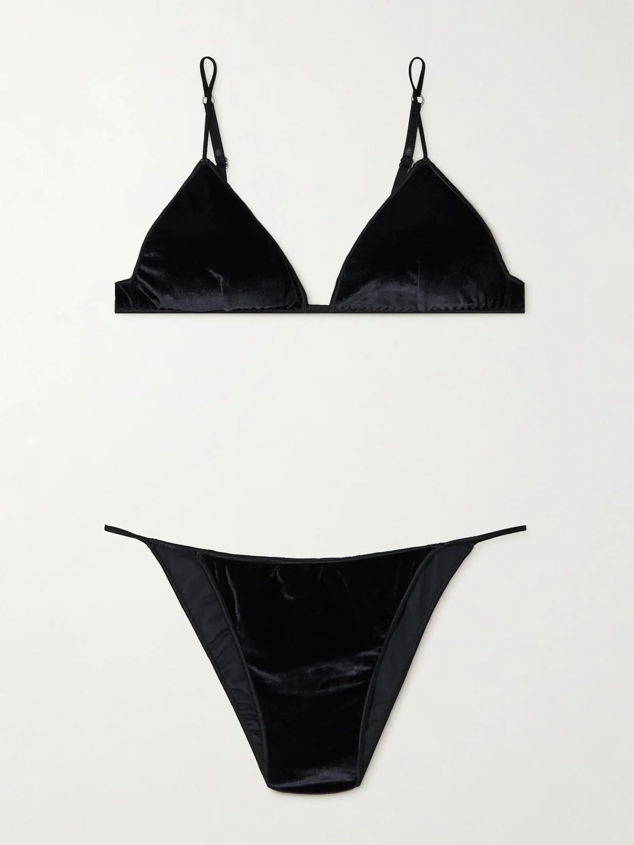 Velvet Bra And Briefs Set - 1