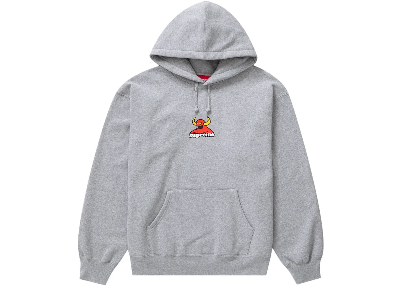 Supreme Toy Machine Hooded Sweatshirt Heather Grey - 1