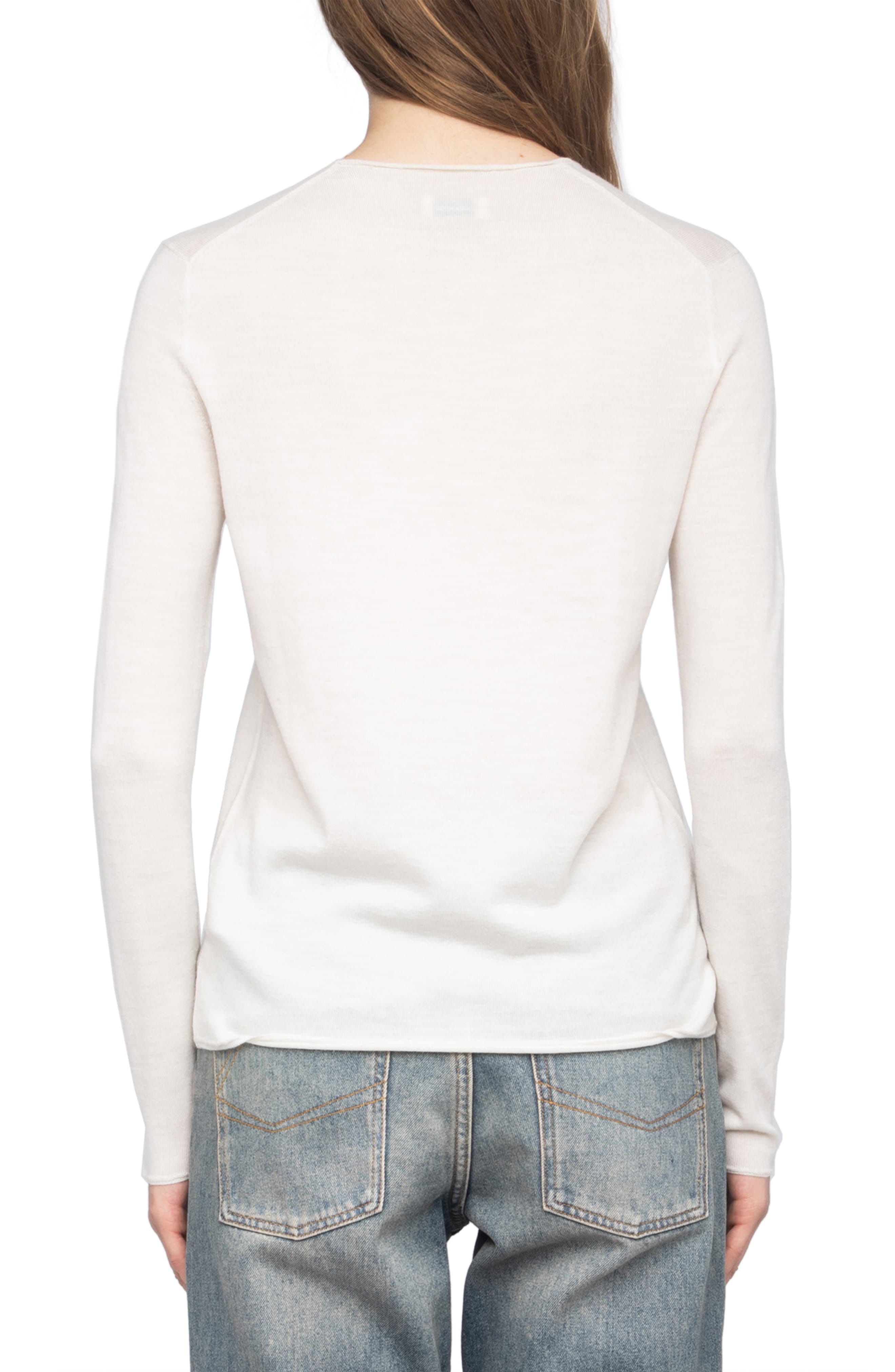 Zadig & Voltaire Teissa We Voltaire Merino Wool Sweater in Ecru at Nordstrom - 2