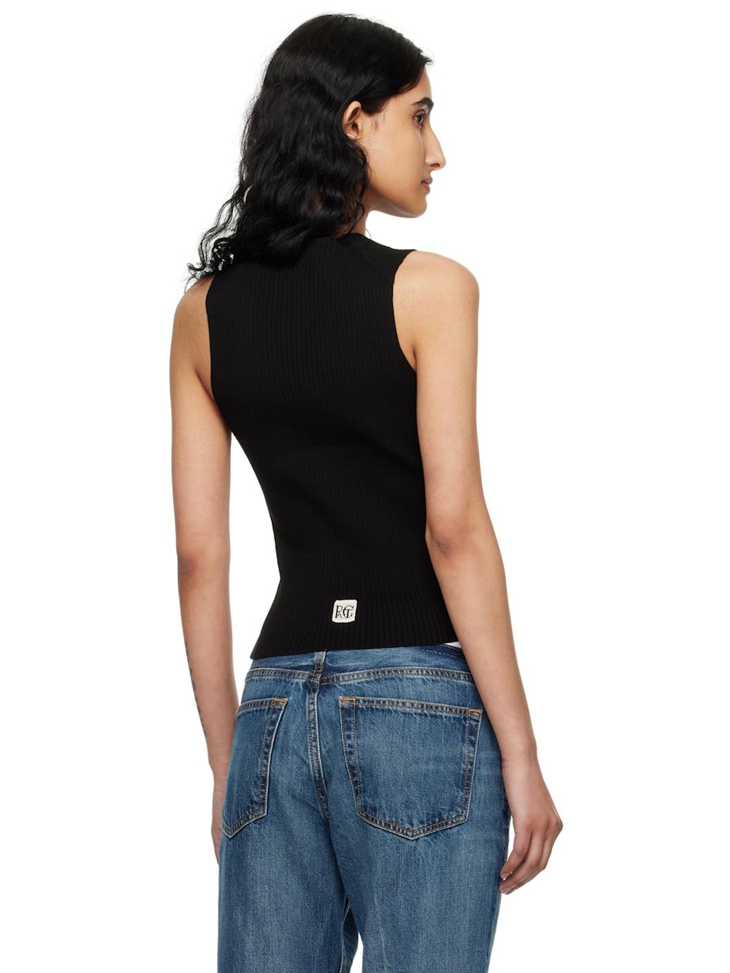 Black Fitted Tank Top - 3