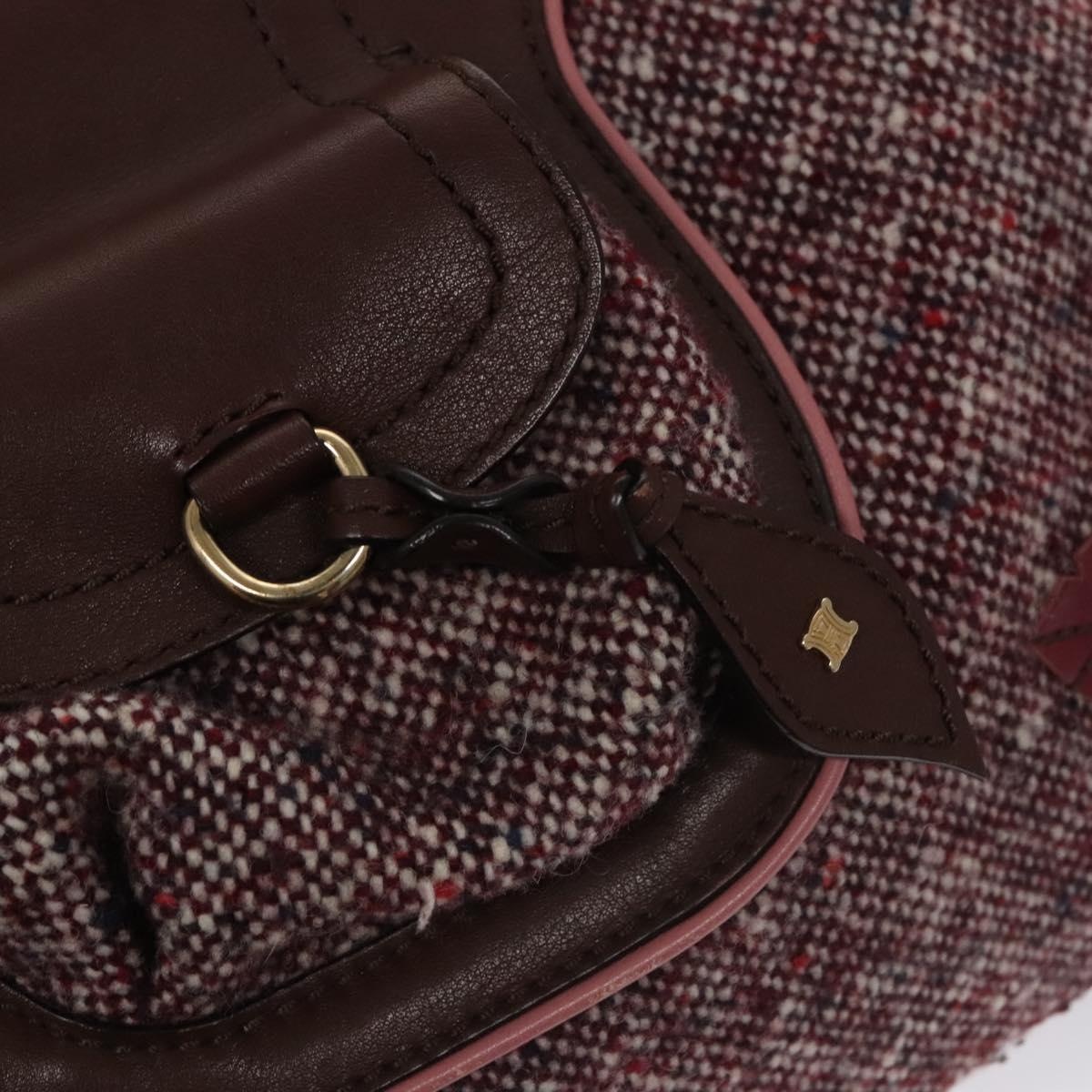 CELINE Hand Bag Wool Leather Gold Brown - 10