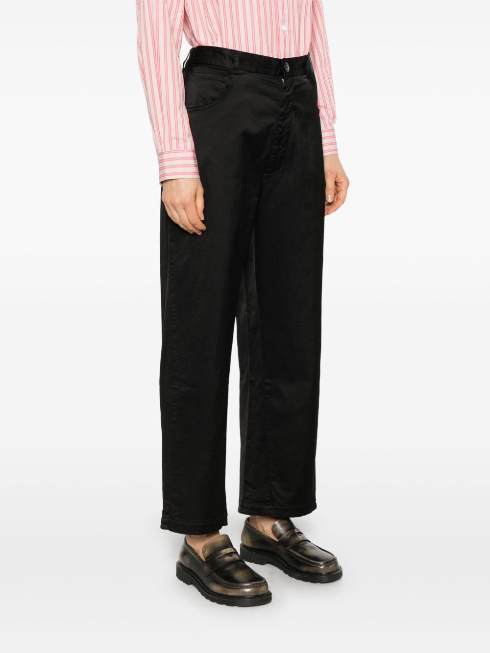 satin straight-leg trousers - 3