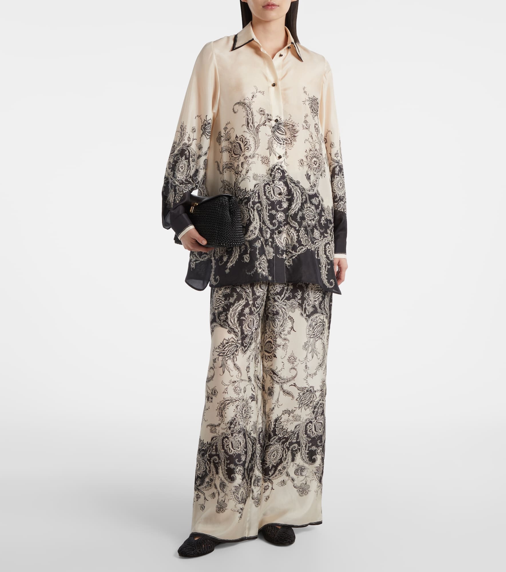 Rhiannon paisley silk wide-leg pants - 2