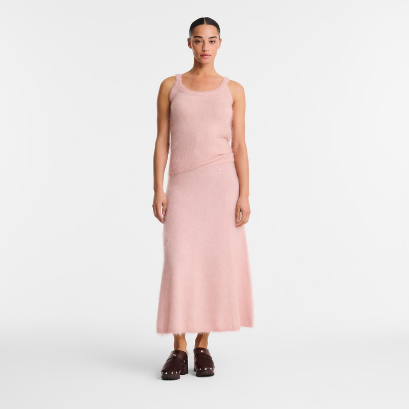 Longchamp Midi skirt Pink Tea - Knit outlook