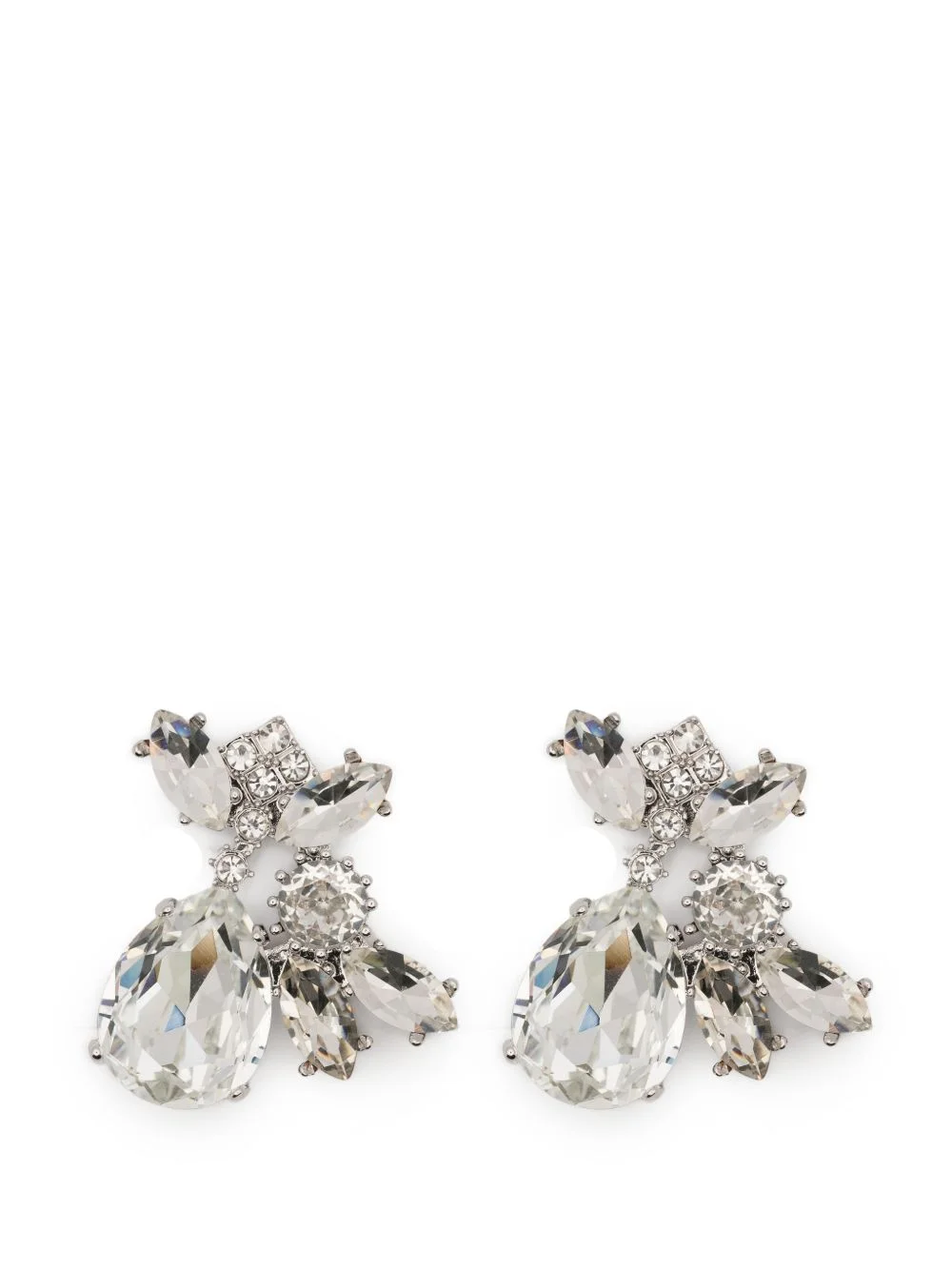 crystal-embellished cluster earrings - 1