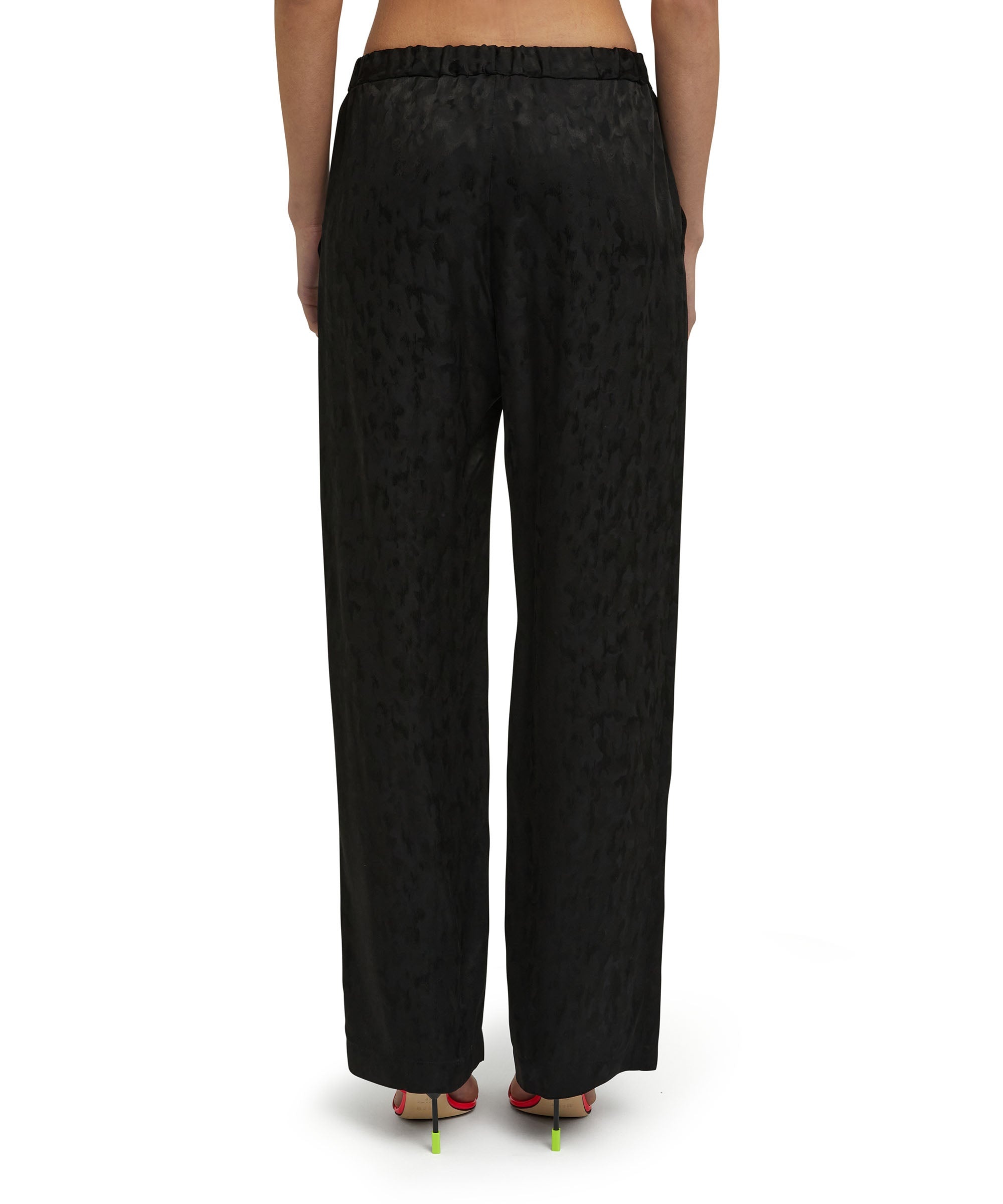 Viscose jacquard camouflage flowing pants with straight legs - 4