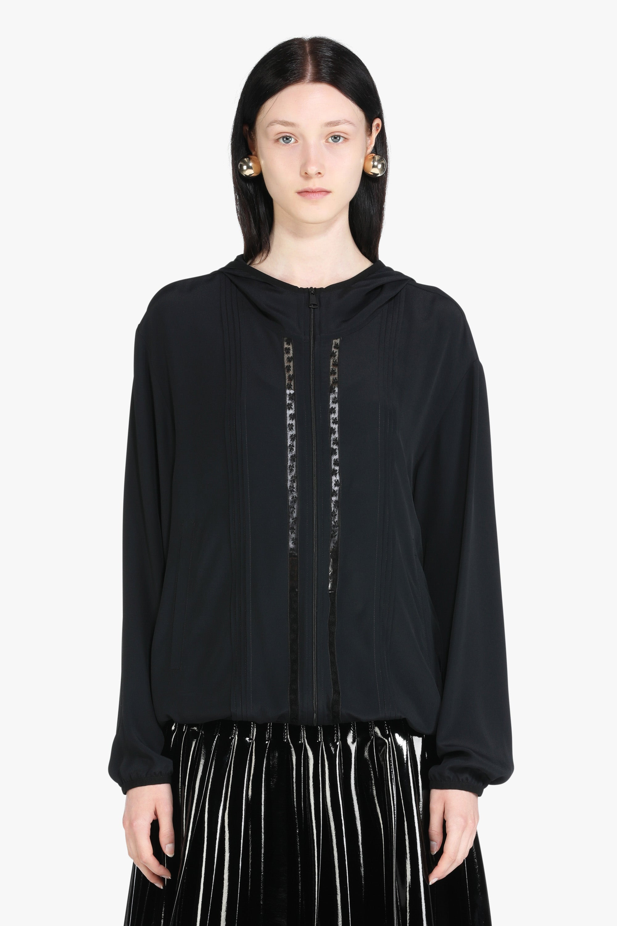 LACE-DETAIL HOODIE - 1