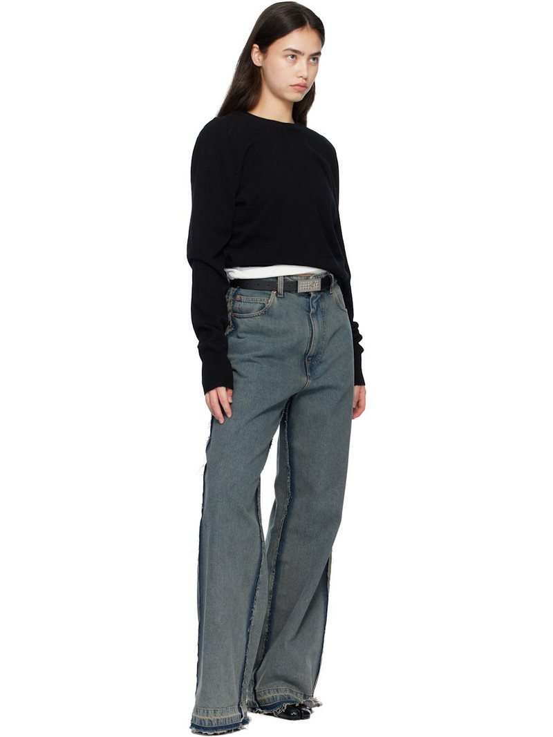 MM6 Maison Margiela Black Numeric Leather Belt outlook