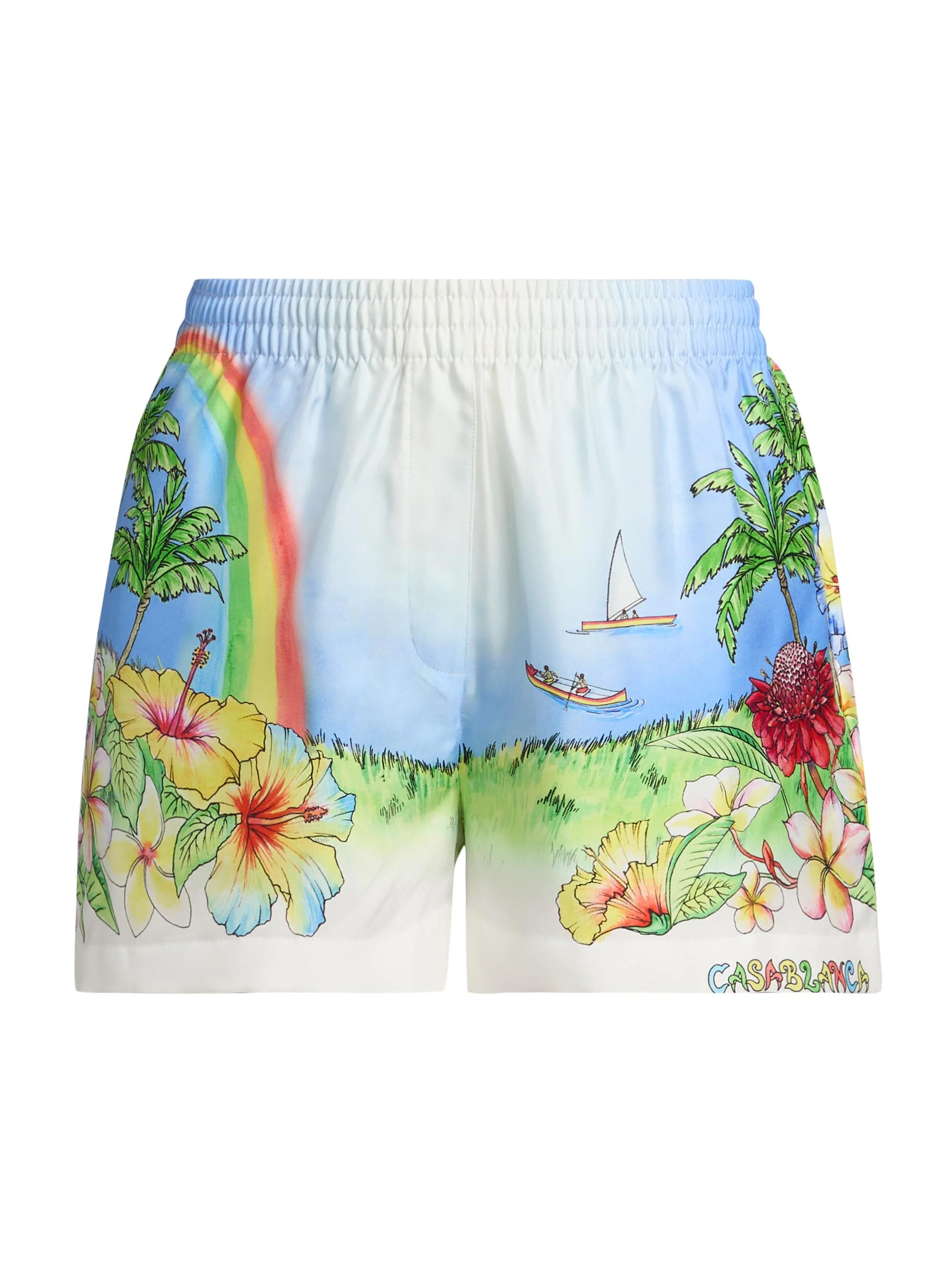 Women's Aloha Printed Silk Shorts - Aloha - 1