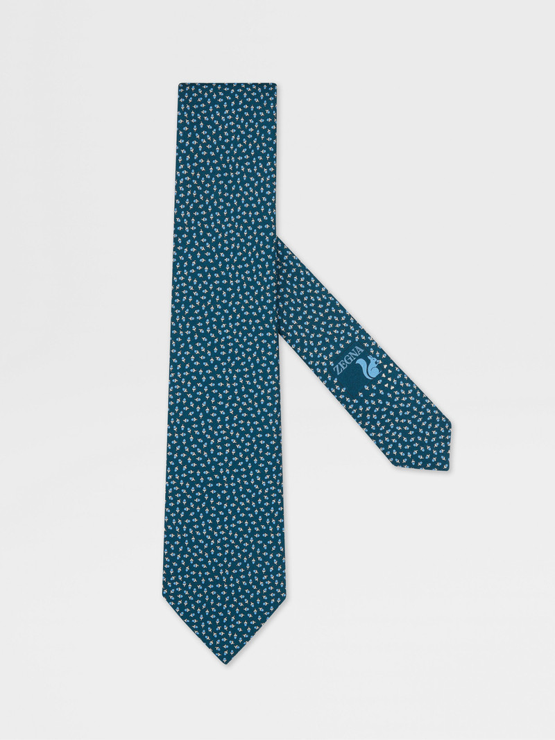DARK GREEN SILK TIE 1