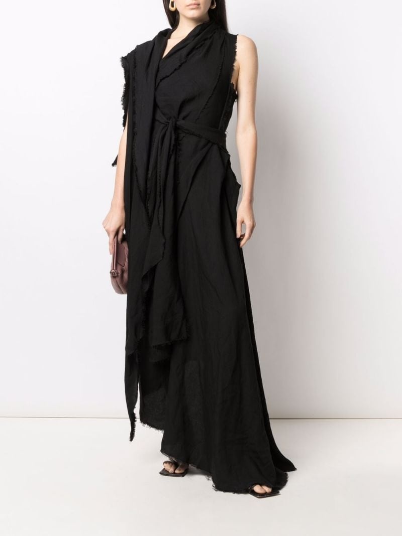 asymmetric draped maxi dress - 2