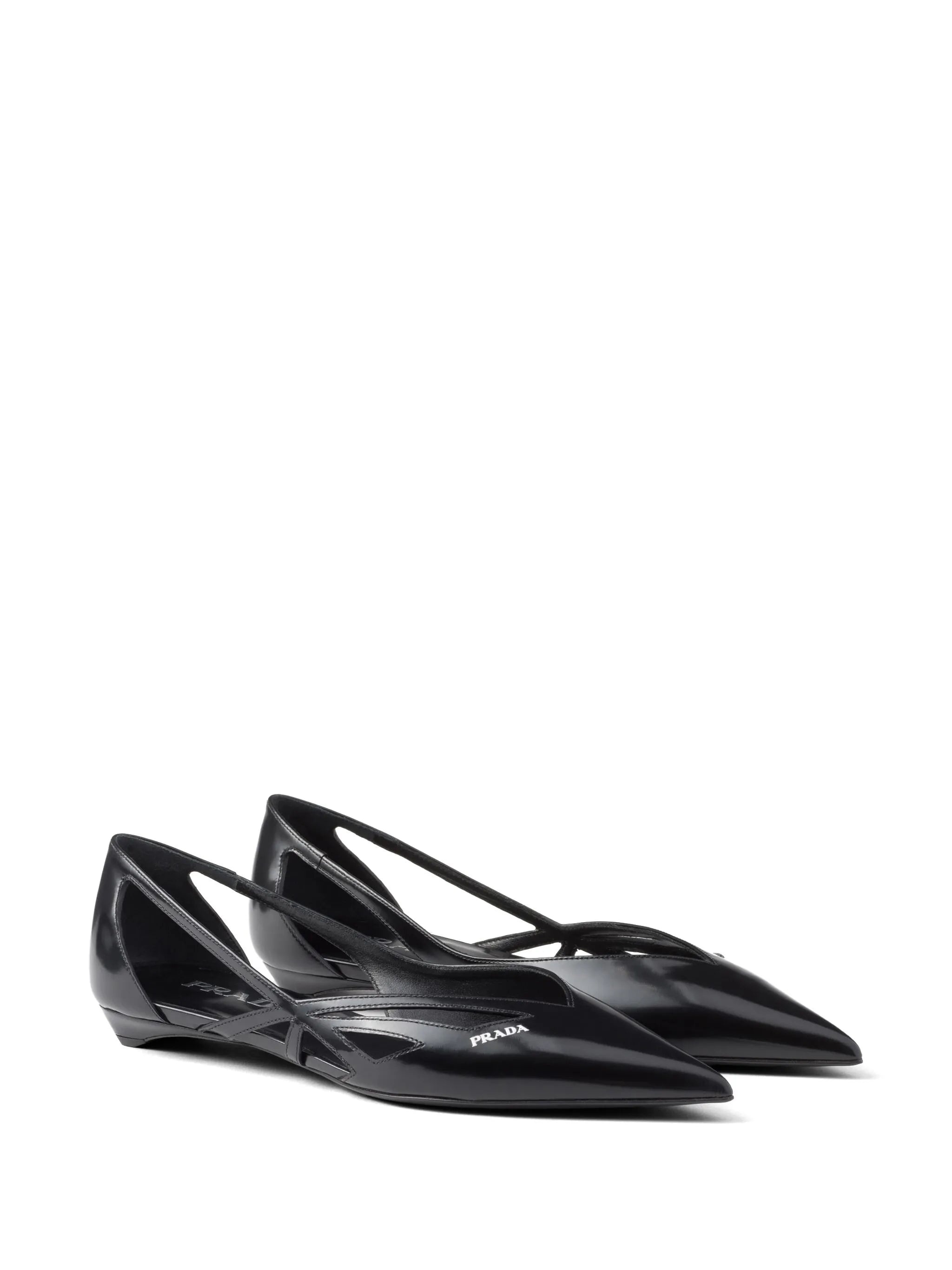 Leather Cut-out Ballerinas - 4