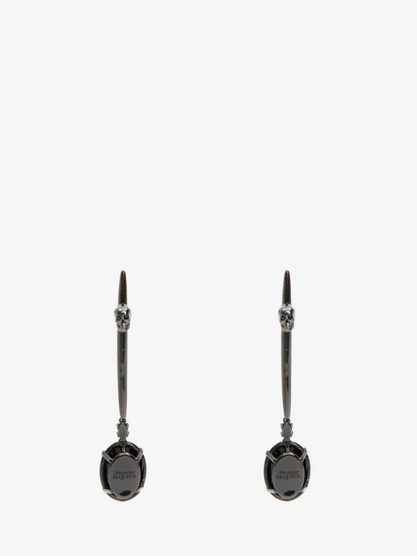 Drop Stick Earrings in Black - 3
