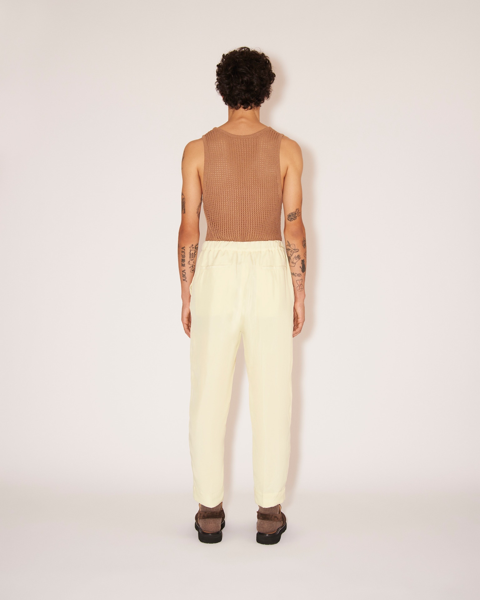 JAIN - Twill-silk relaxed pants - Yellow - 4
