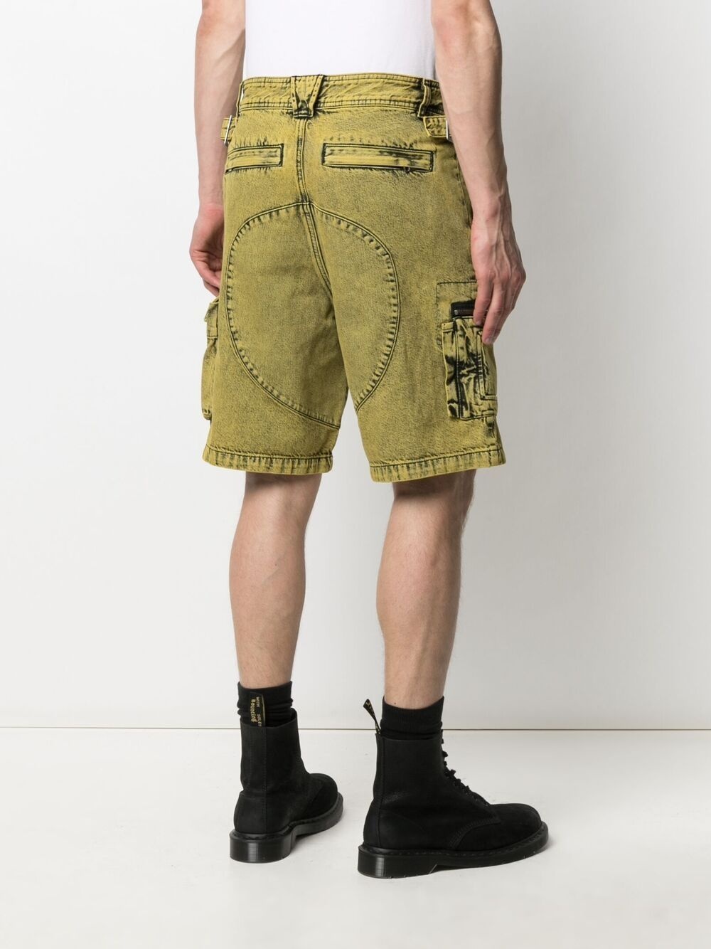 overdyed denim cargo shorts - 4