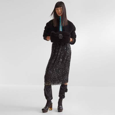 FENDI Black teddy-effect wool jacket outlook
