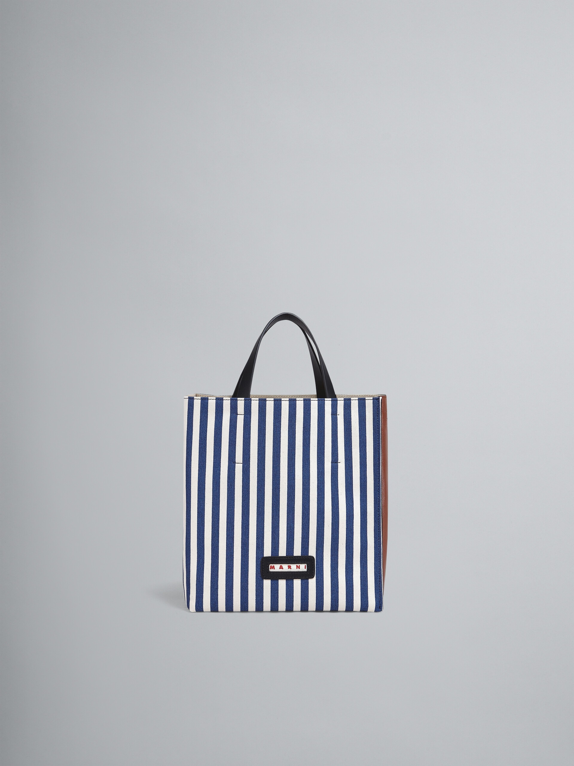 MUSEO SOFT SMALL BAG IN BLUE STRIPED CANVAS - 1
