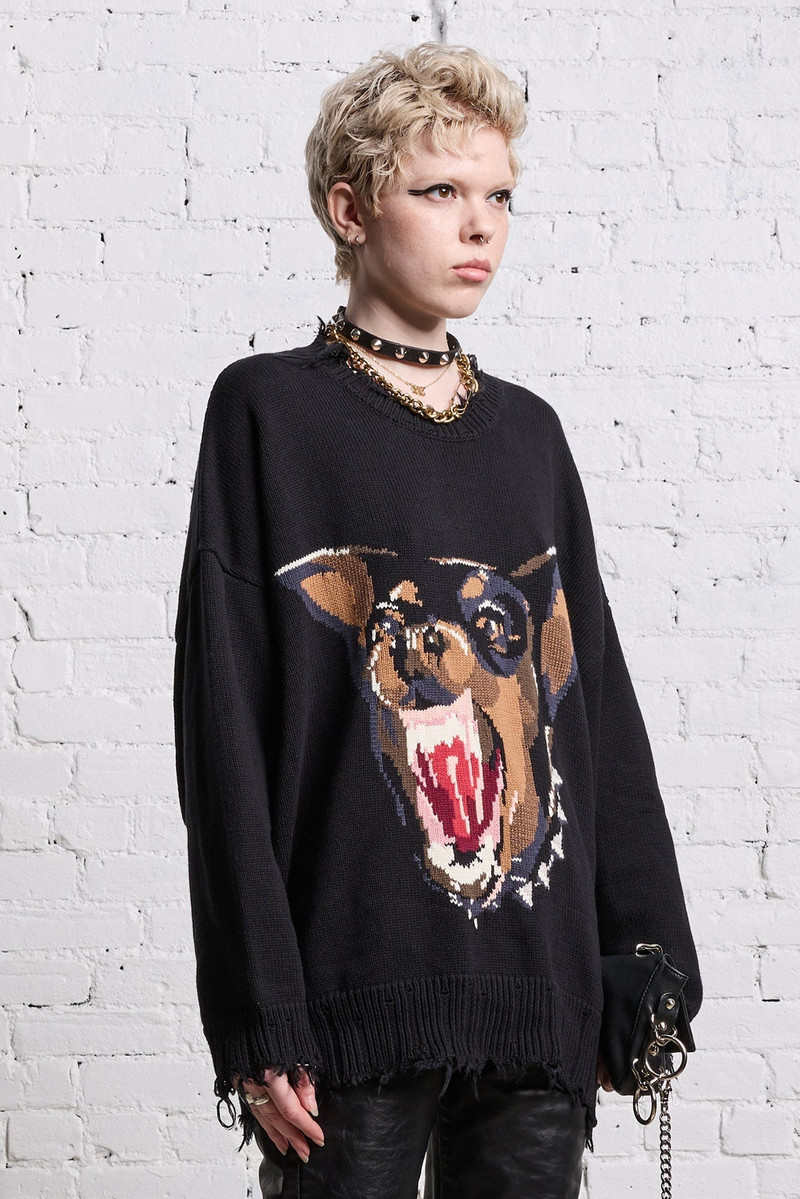 ANGRY CHIHUAHUA OVERSIZED SWEATER - BLACK 5