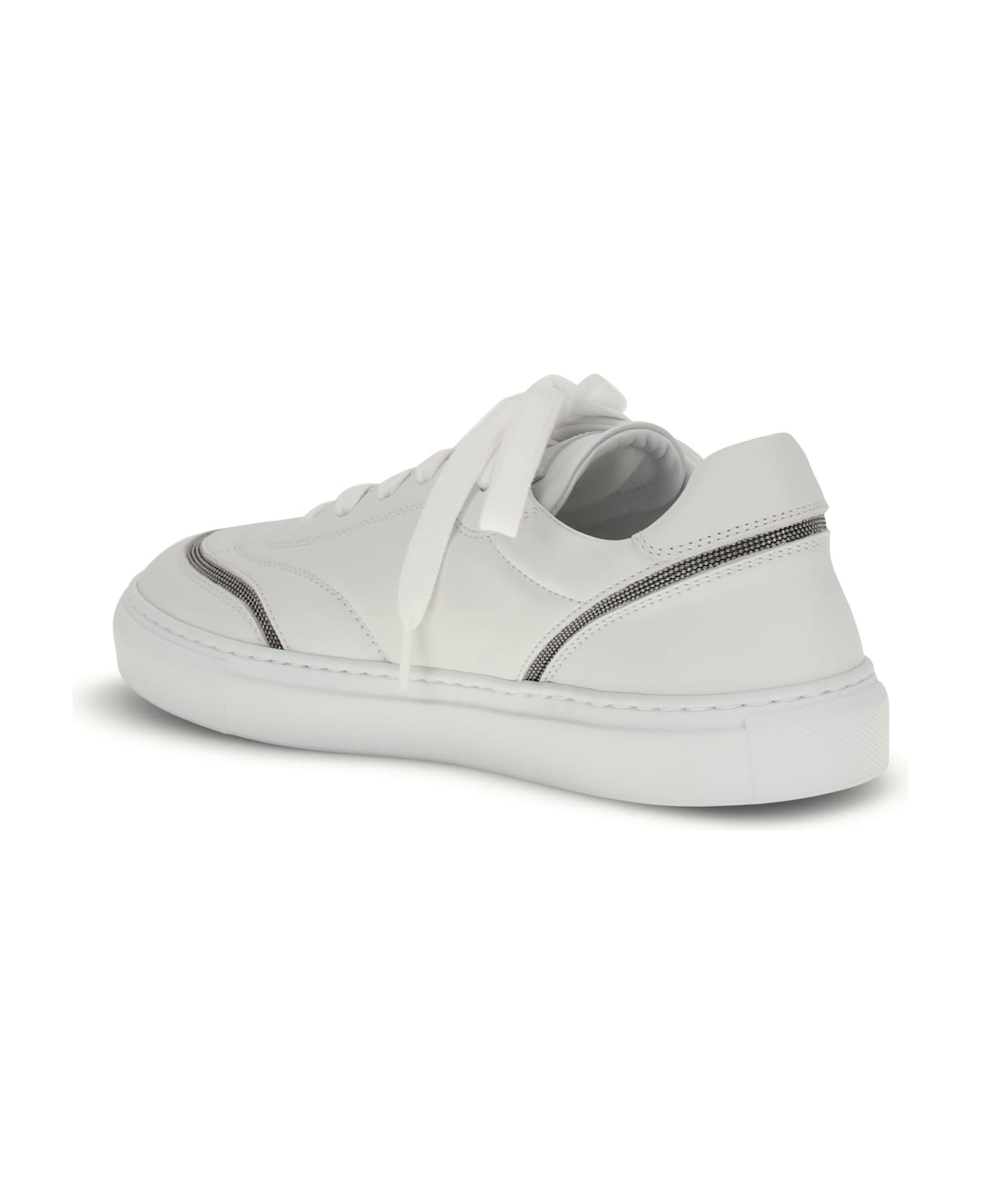 Leather Sneakers With Shiny Details - 3