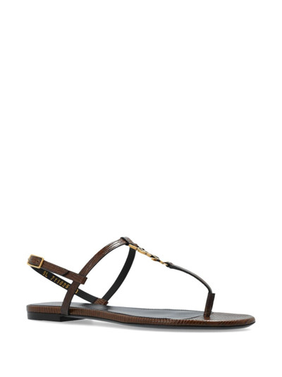 SAINT LAURENT Cassandre-plaque leather sandals outlook