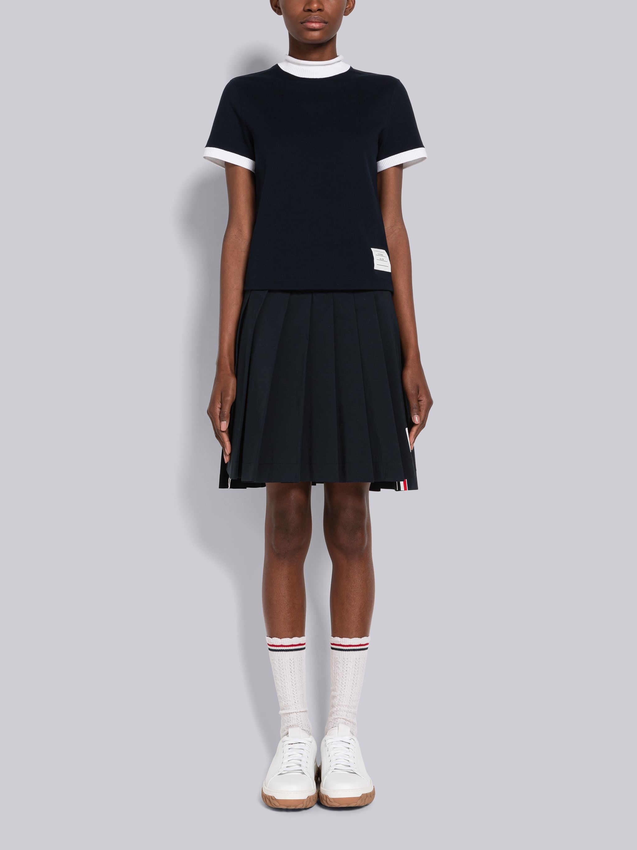 Cotton Milano Roll Neck Short Sleeve Tee - 4