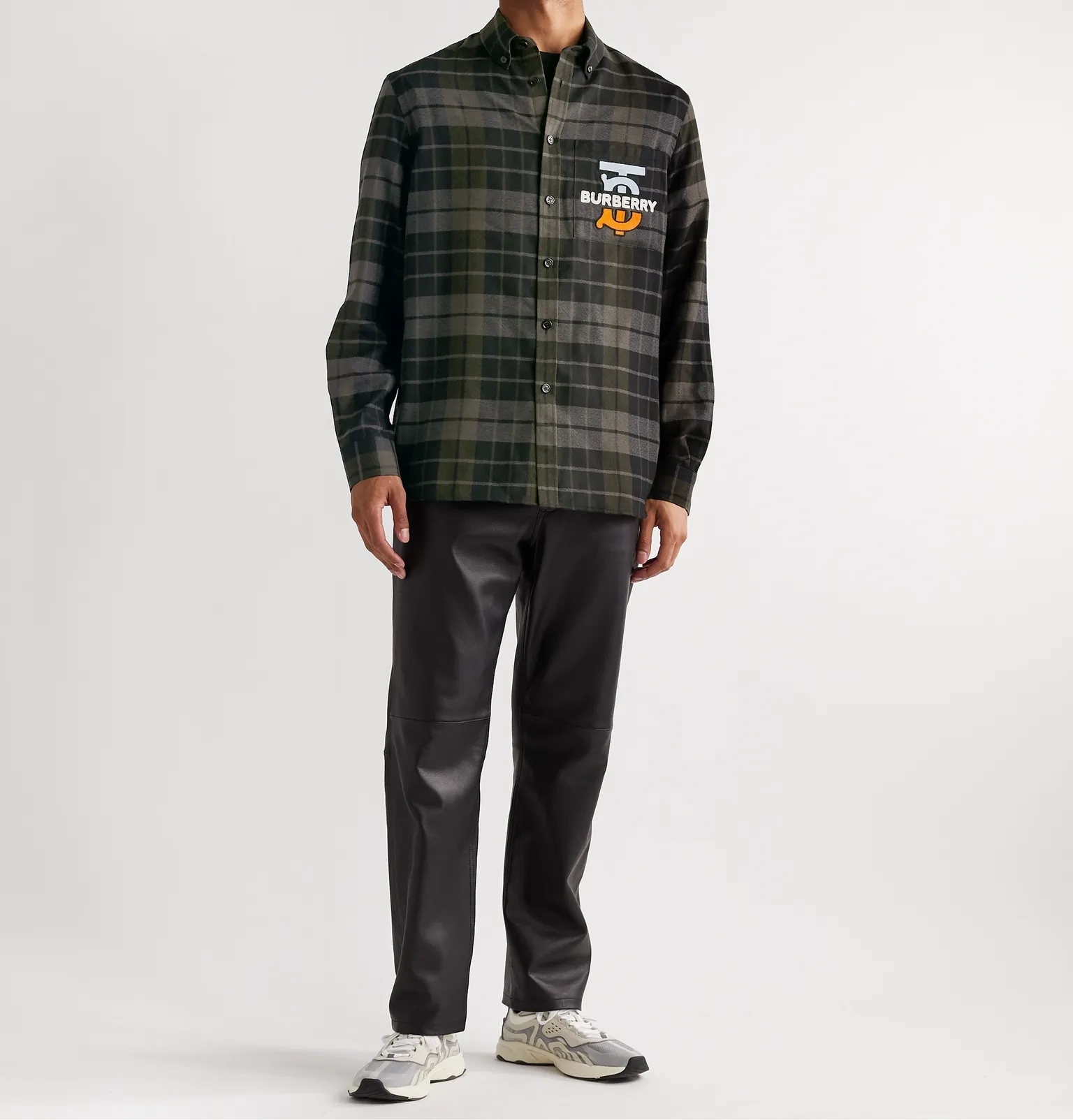 Logo-Appliquéd Checked Wool-Flannel Overshirt - 2