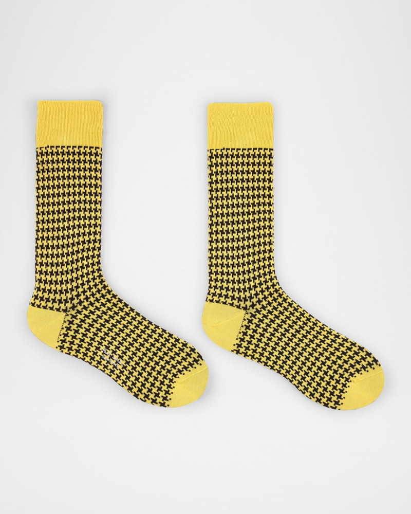 Paul Smith Men's James Houndstooth Gingham Crew Socks outlook