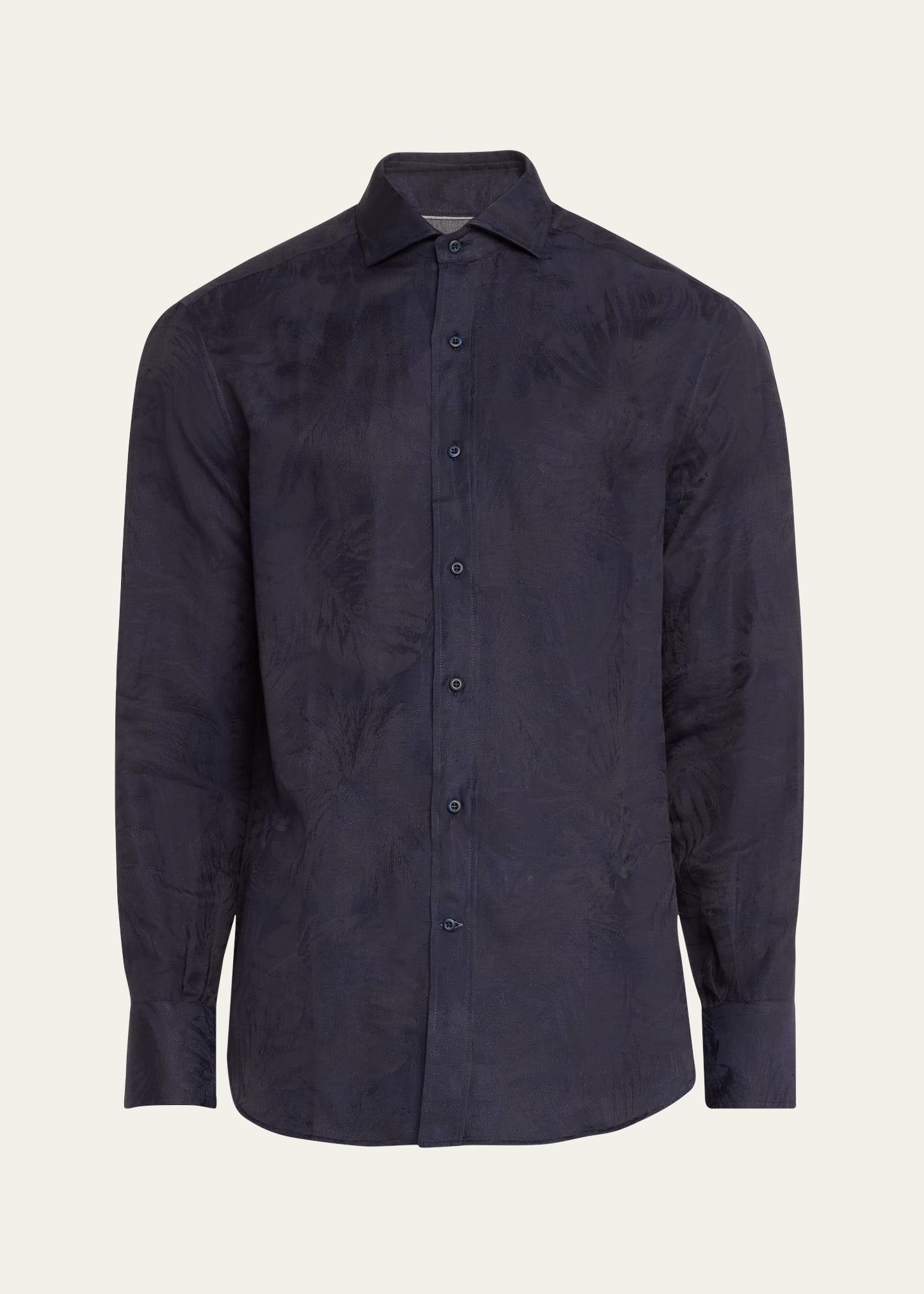 Men's Cotton and Linen Casual Button-Down Shirt - 1