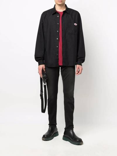 Diesel logo-patch long-sleeved shirt outlook