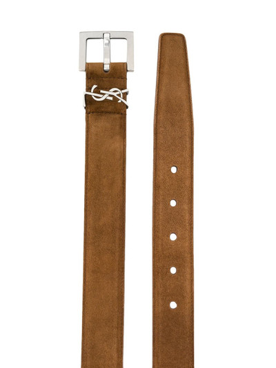 SAINT LAURENT Monogram suede belt outlook