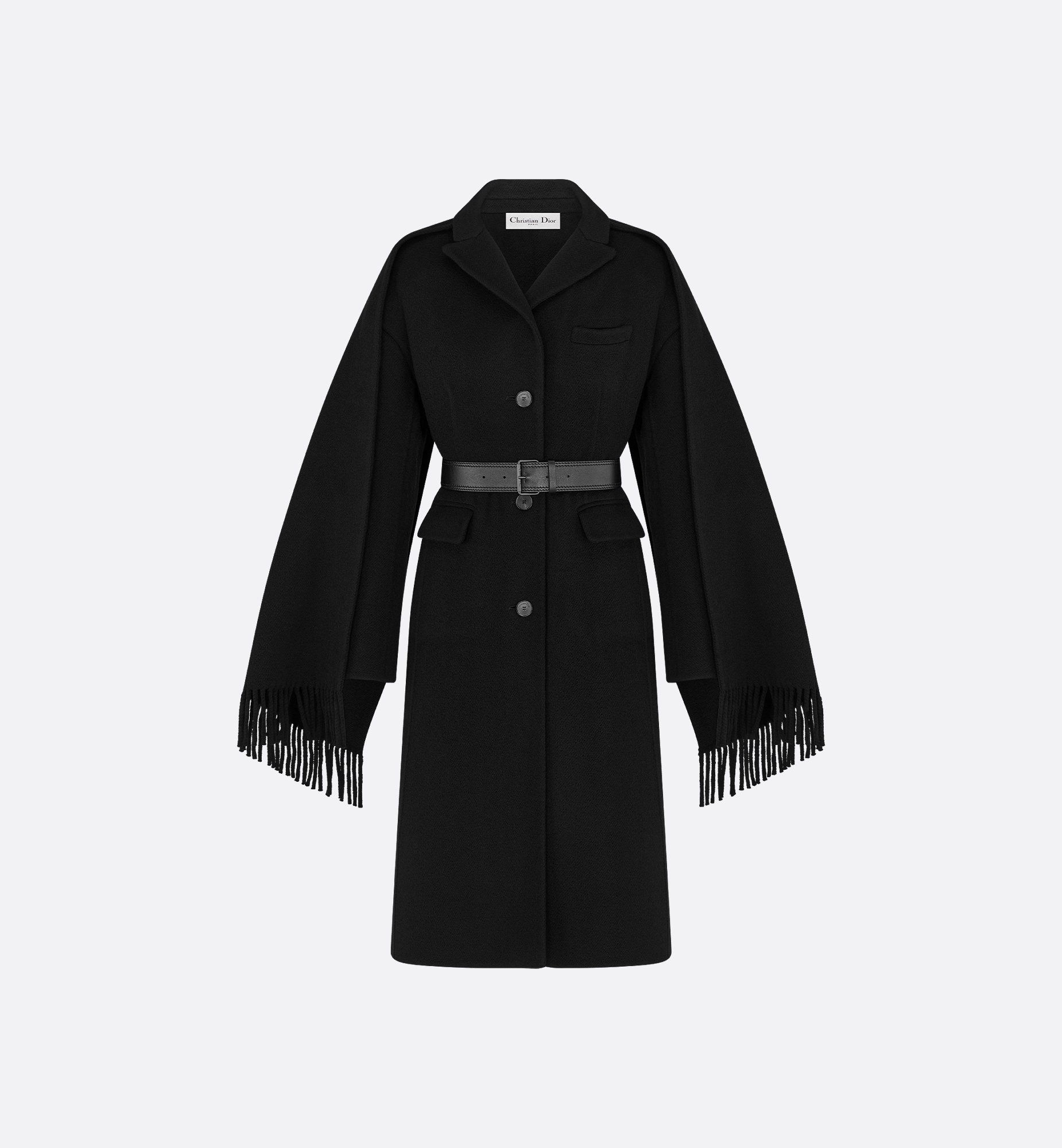 Dior Belted Coat with Removable Scarf | REVERSIBLE