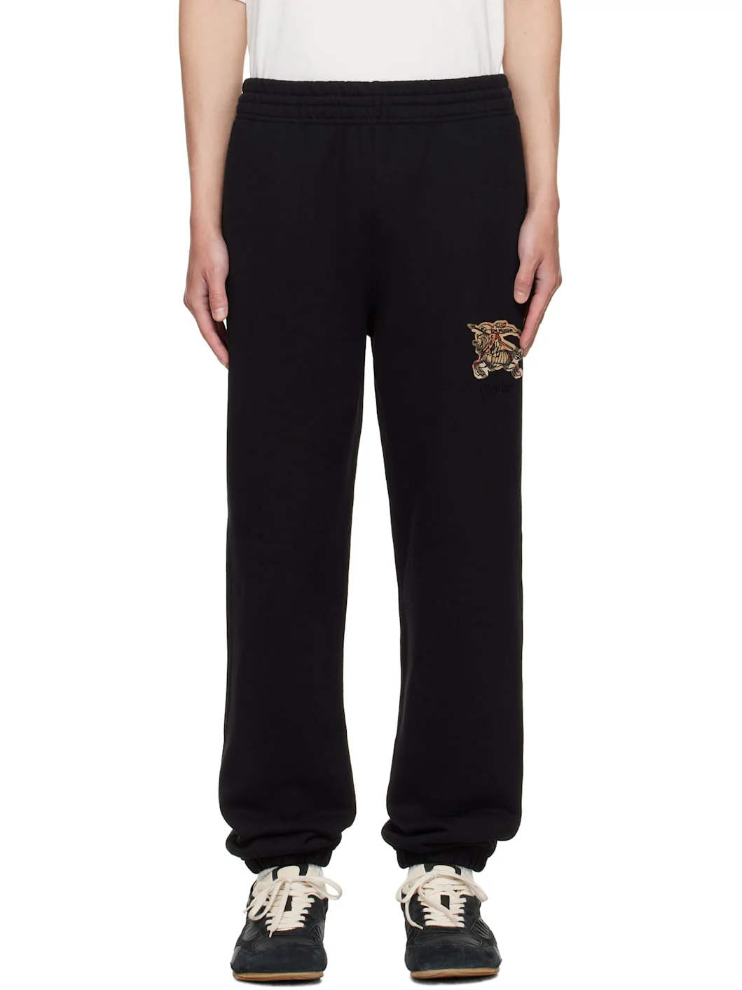 Black EKD Check Cotton Jogging Sweatpants - 1