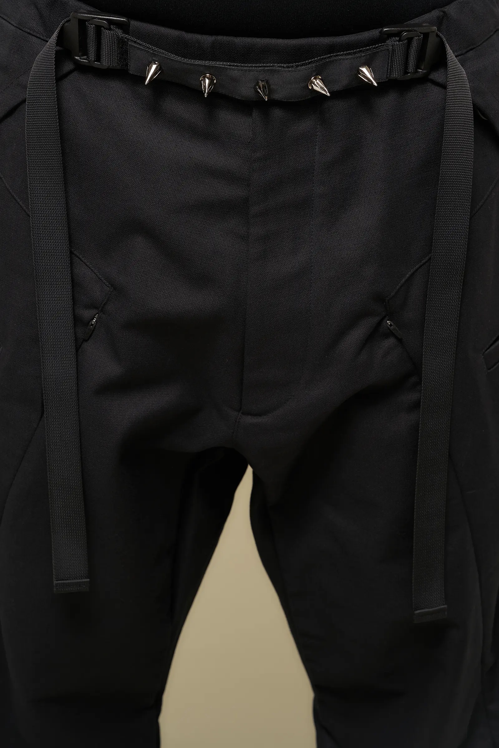 P55-KI Cotton Web Belt Vent Pants Black - 15