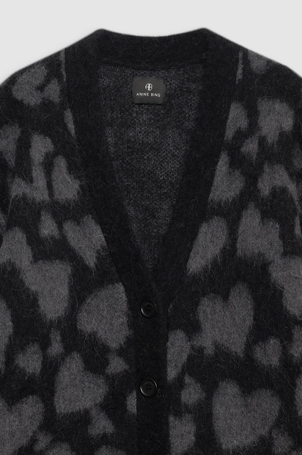 Banks Cardigan - Grey And Black Heart - 4
