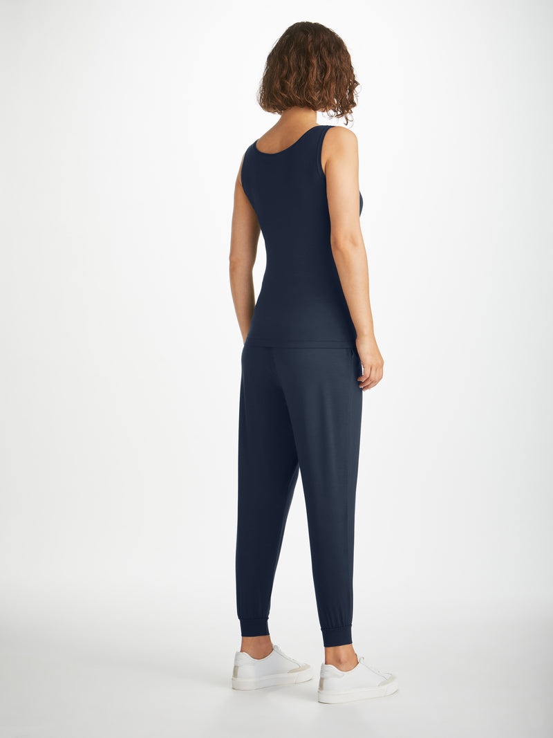 Women's Support Vest Lara Micro Modal Stretch Navy - 4