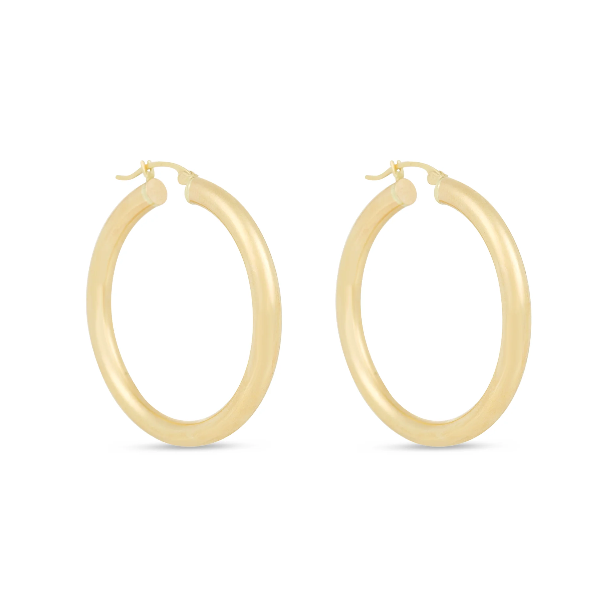Medium Hollow Hoop Earrings - 1