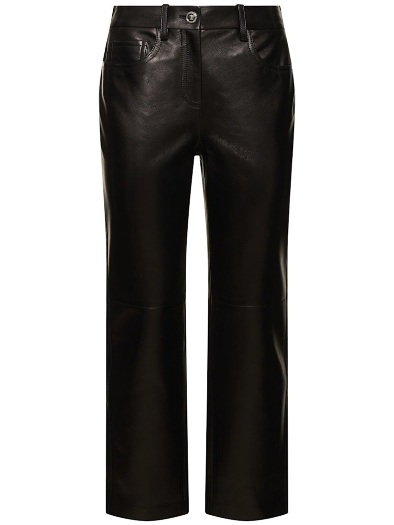 Plongé leather straight pants - 1