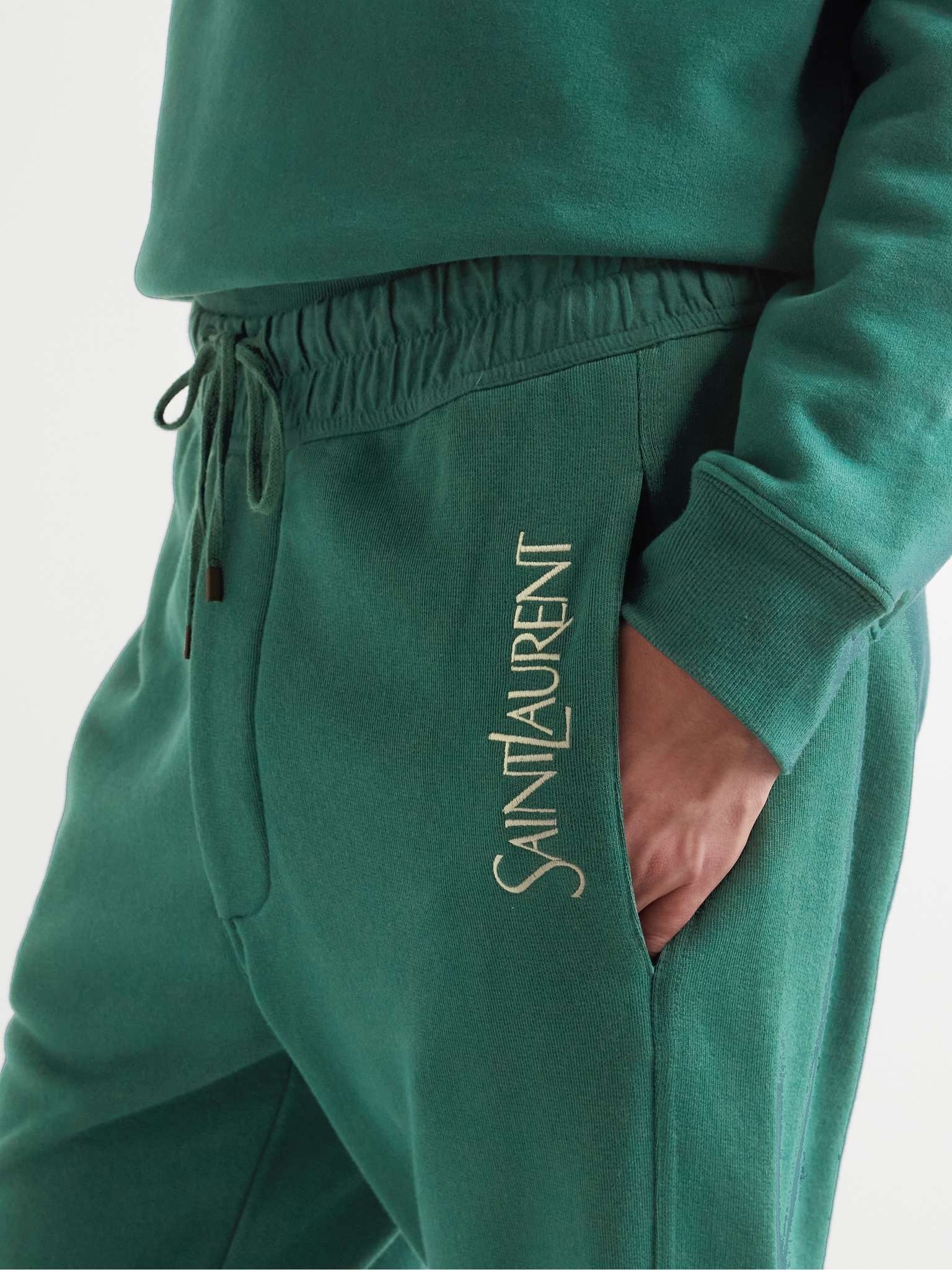 Tapered Logo-Embroidered Cotton-Jersey Sweatpants - 6