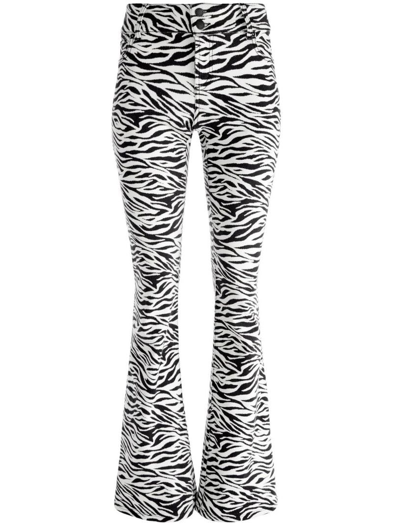 Stacey zebra-print flared jeans - 1