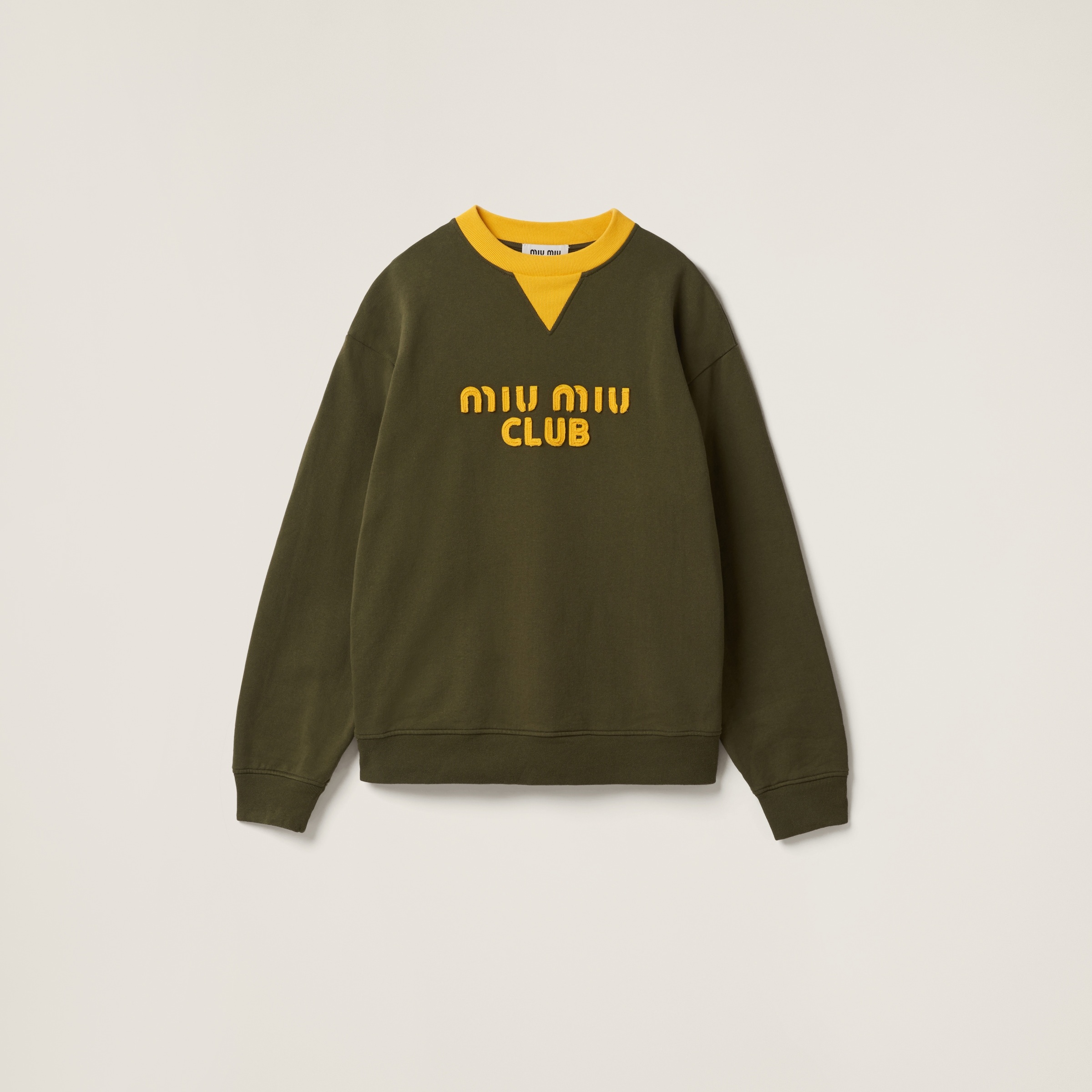 Cotton fleece sweatshirt with embroidered logo - 1